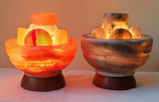 Himalayan PINK Salt Bowl with 6 Professional Pink Salt Stones + Aromadisc - HOLIDAY SPECIAL!