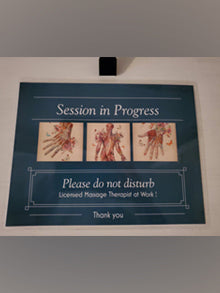 DO NOT DISTURB Door Sign - door hanging with self adhesive clip + door knob sign. Great gift for massage therapist.