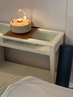 Marble Bowl with 14 Himalayan Salt Stones, rosewood base, and adjustable thermostat - HOLIDAY SPECIAL!