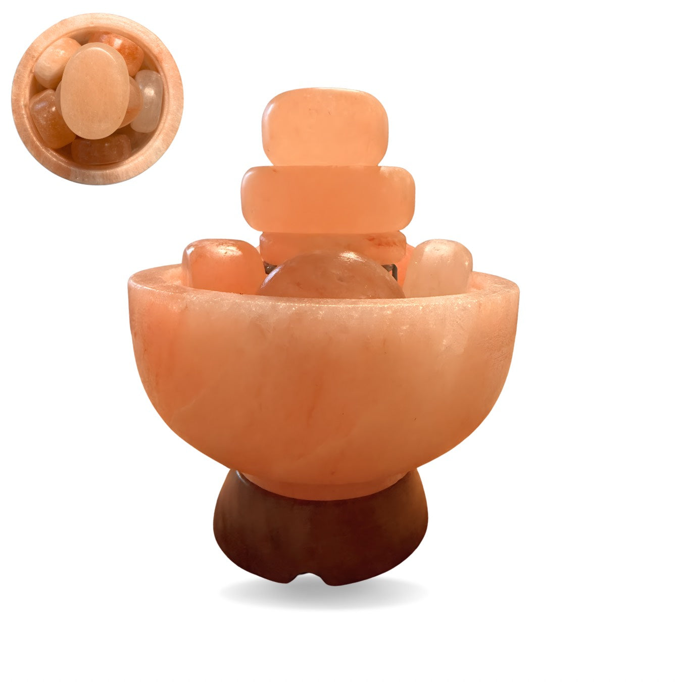 Spa Himalayan PINK Salt Bowl  with 7 Professional Salt Stones + Aromadisc (For Affiliate Program)