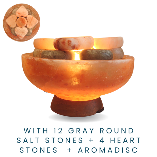 X-Large Himalayan Salt Bowl with 16 Salt Stones plus Aromadisc - HOLIDAY SPECIAL!