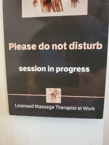 DO NOT DISTURB Door Sign - door hanging with self adhesive clip + door knob sign. Great gift for massage therapist.