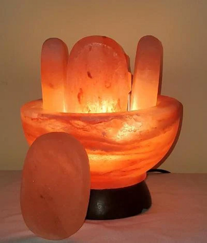 Himalayan PINK Salt Bowl  with 6 Professional Salt Stones + Aromadisc