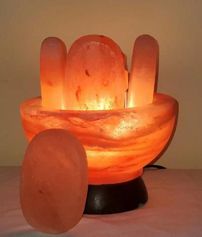 Himalayan PINK Salt Bowl  with 6 Professional Pink Salt Stones + Aromadisc