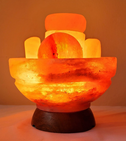 Himalayan PINK Salt Bowl  with 6 Professional Salt Stones + Aromadisc
