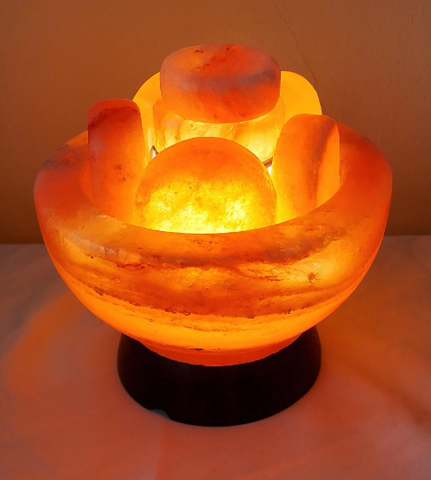 Himalayan PINK Salt Bowl  with 6 Professional Salt Stones + Aromadisc