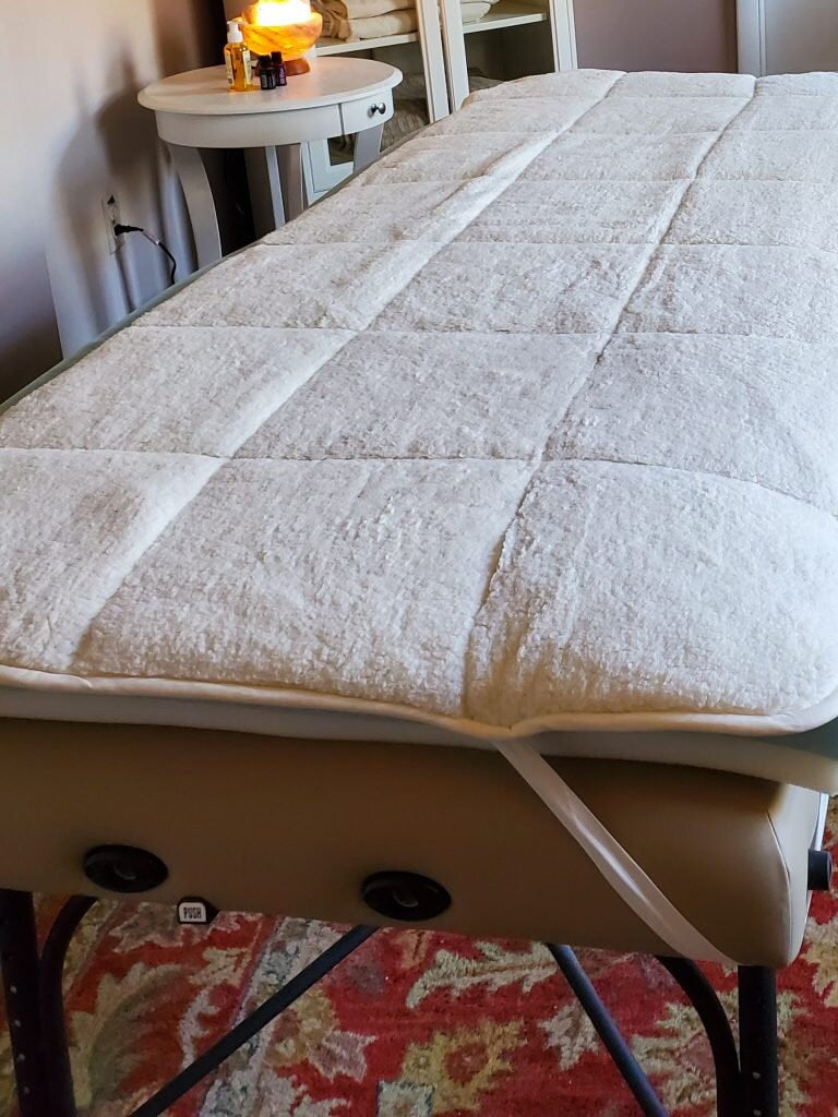 Plush quilted fleece for massage table INCLUDES headrest fleece
