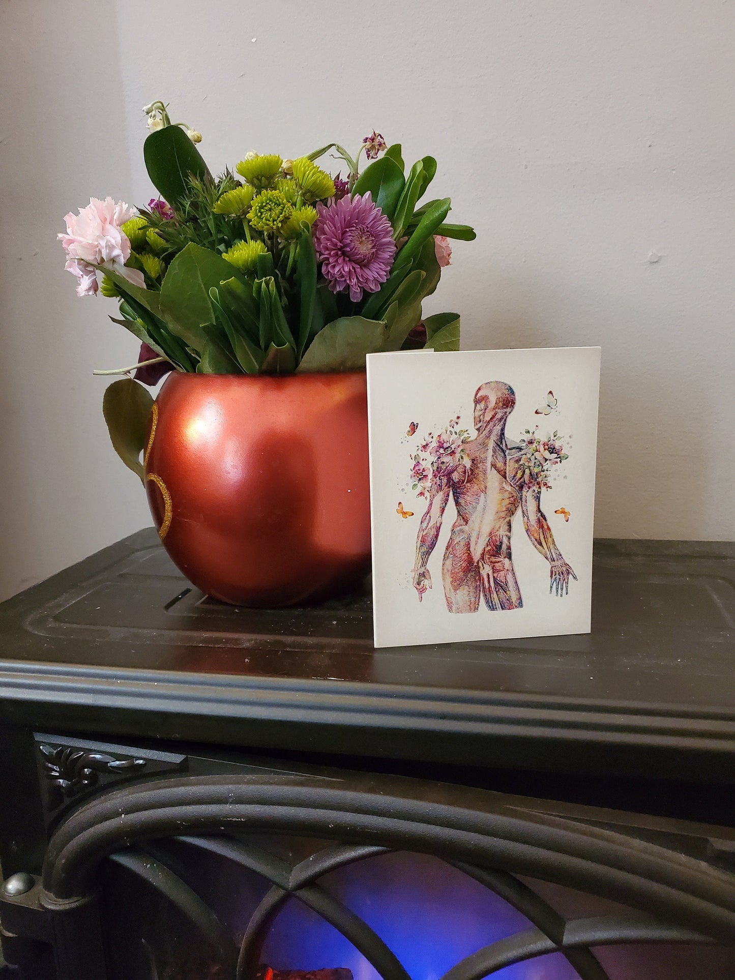 Vintage Muscles of the body, Watercolor Note Card