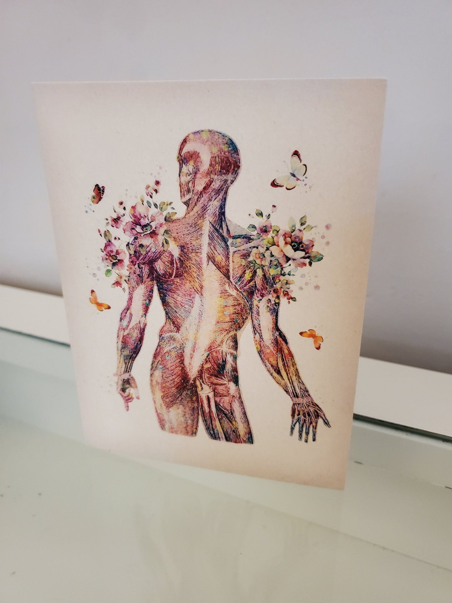 Vintage Muscles of the body, Watercolor Note Card