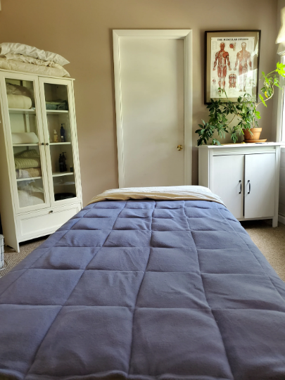 Weighted blanket, calming blanket for Massage Table