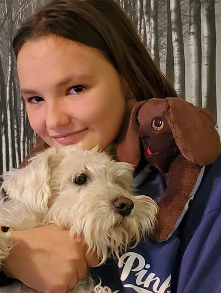 Neck warmer Puppy Hugs for kids and adults - just one left